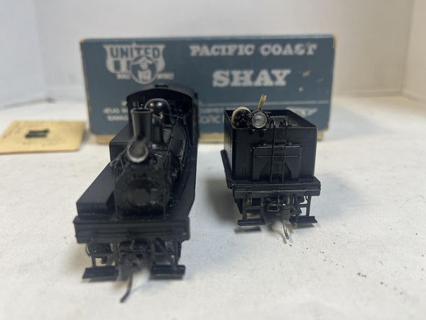 HO Brass PFM United Pacific Coast 3-Truck Shay Factory Painted - Excellent w/ Box