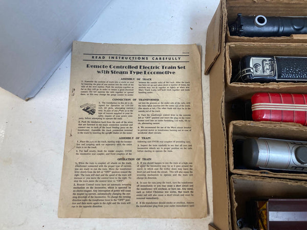 Vintage Marx NYC Steam Freight Set | w/ Original Manual & Box Bottom | EXCELLENT