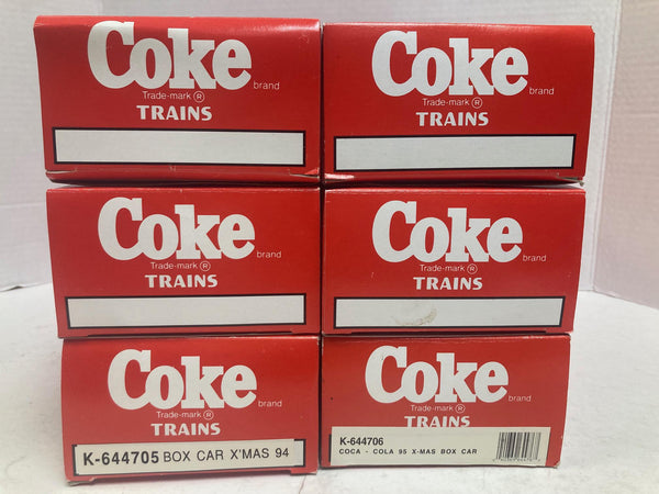 K-Line Coca-Cola Historic Christmas Cars 1990-1995, 6 Car Set - O Gauge Limited Edition (K-6447 -- K-644706)