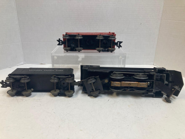 Marx 666 Steam Locomotive w/ Southern Pacific Tender & Caboose – O Gauge