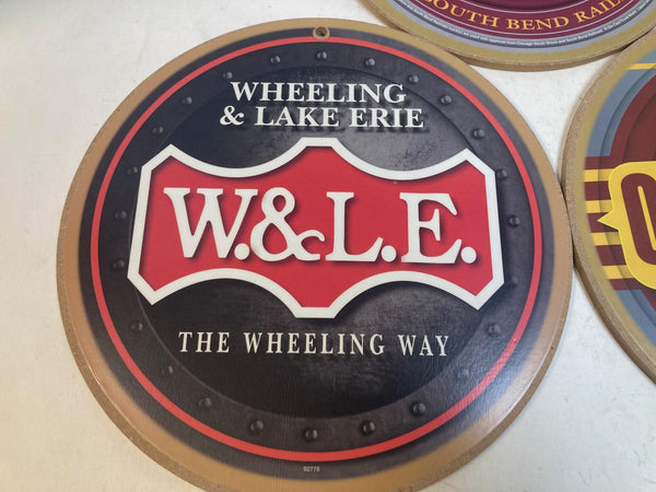 Wooden Railroad Sign Lot South Shore Line, Wheeling Lake Erie, Ohio Central Buckeye