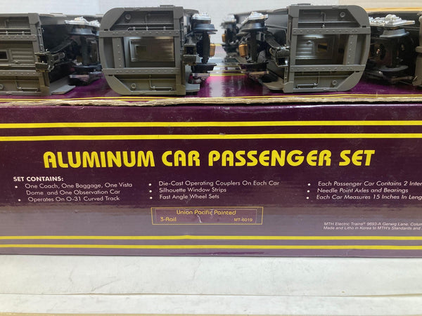MTH Premier 20-6019 Union Pacific 4-Car 60’ Aluminum Passenger Set - O Scale Boxed