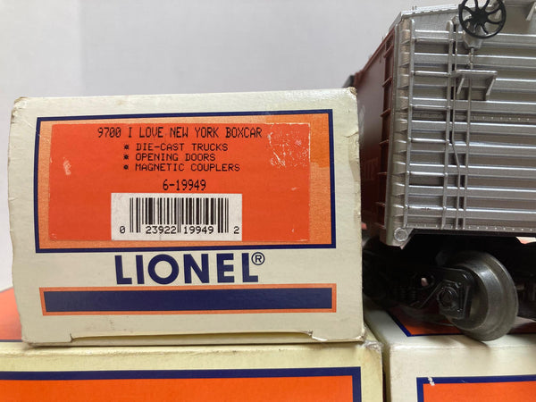 Lionel "I Love" Car Lot: Lionel 36236, NY 19949, NV 19926, RI 19971