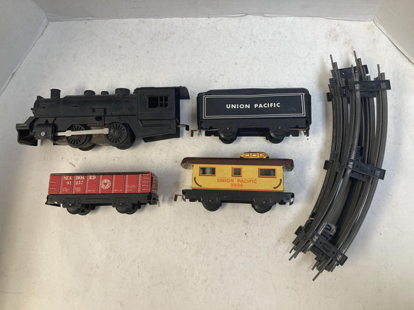 Vintage Marx O Gauge Wind-Up Steam Loco Lot W/ Key Track Union Pacific Seaboard
