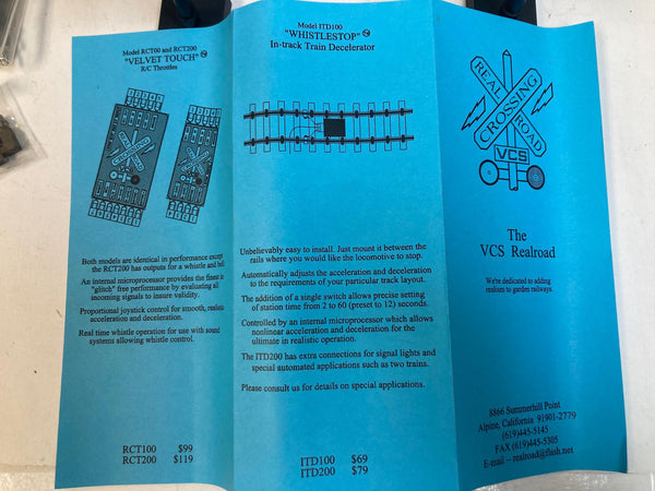 VCS RealRoad G Gauge XL1000 Railroad Crossing Lights w/ ITD100 “Whistle Stop” In-Track Decelerator