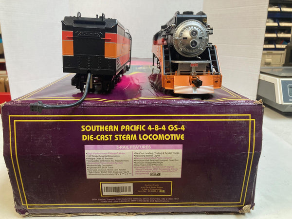 MTH 20-3029-1 Southern Pacific 4-8-4 GS-4 Daylight Steam Loco & Tender w/ Proto-Sound