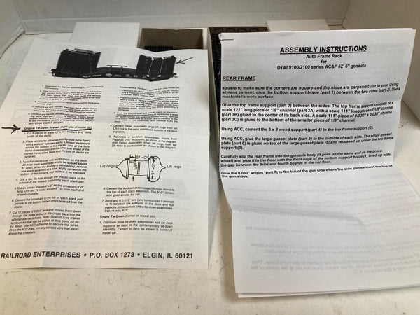 Lot of 2 J.J.M. Railroad Enterprises HO Scale Auto Frame Loads - 158 Total - 1 Box Assembled