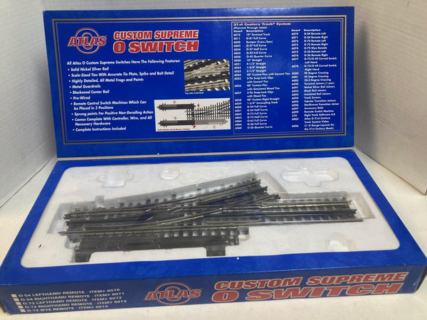 Atlas O 6070 O-54 Left Hand Remote Switch Custom Supreme Nickel Silver 3-Rail