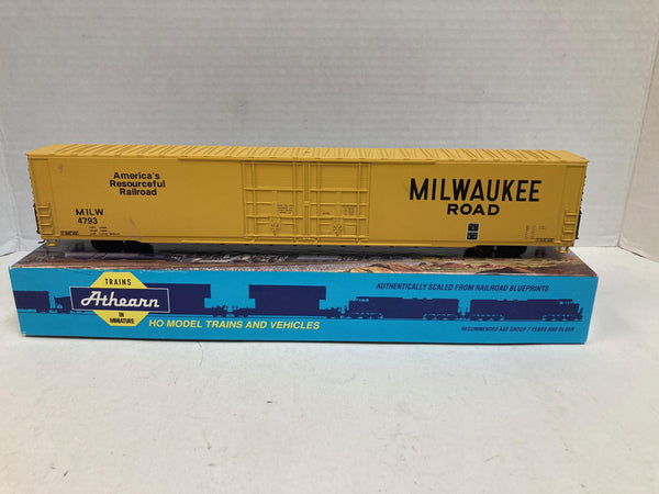 Athearn Blue Box HO 80' Hi-Cube 4-Door Boxcar – Milwaukee Road – Pre-Owned