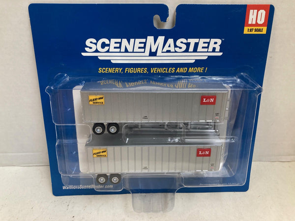 Walthers SceneMaster HO L&N 40' Flexi-Van Trailers - 2 Pack - NIB - 949-2602