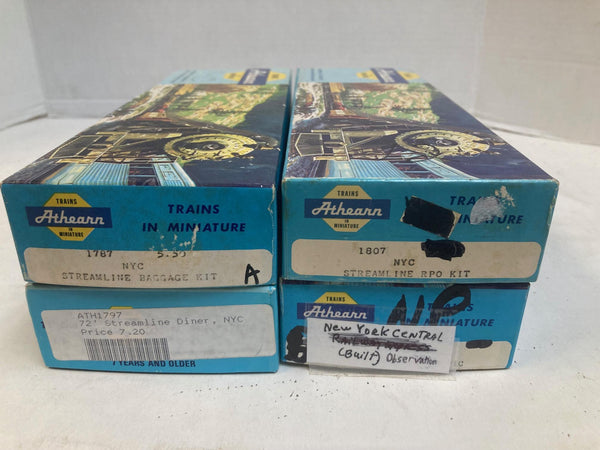 Athearn HO New York Central 4-Car Passenger Lot - Baggage RPO Diner Observation