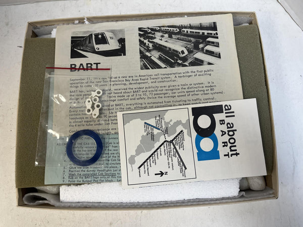 Vintage BART HO Scale 3-Unit Train Set Athearn Powered A-B-A Built w/ Box & Paperwork