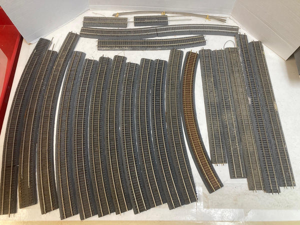 Vintage Tru-Scale HO Scale Wood Roadbed & Hand Laid Track Lot - 45+ Pcs