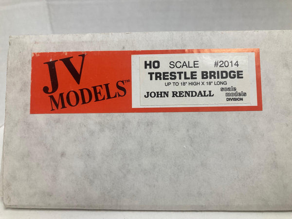 JV Models HO 1/87 Scale Wood Trestle Bridge Kit #2014 (Up to 18" High 18" Long) NIB