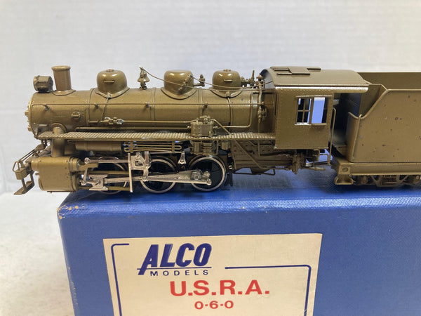 ALCO Models HO Scale Brass U.S.R.A. 0-6-0 Steam Locomotive & Tender
