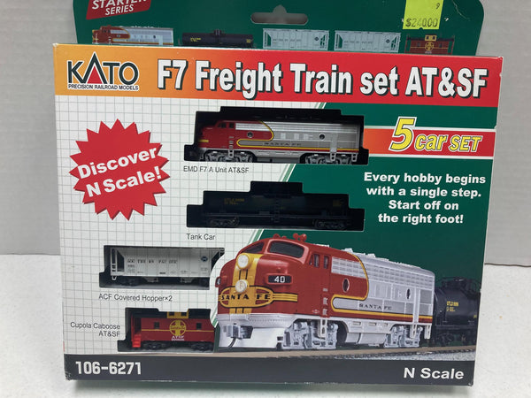 KATO F7 Freight Train Set AT&SF Santa Fe 5 Car Set (106-6271)