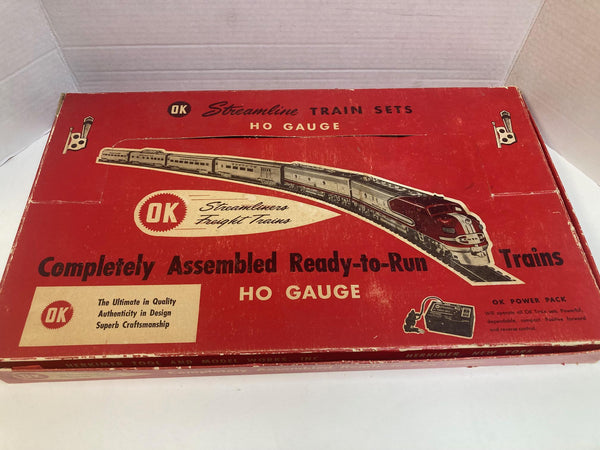 OK Streamliners F7 Diesel Freight/Passenger Train Set 206 w/ Cars & Track – Vintage HO Scale