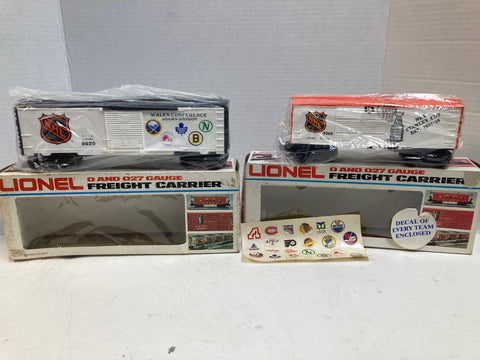 Lionel NHL Lot of 2 – 6-9360 Hockey Car & 6-9620 Wales Conference Box Car – O Gauge, Very Good Condition