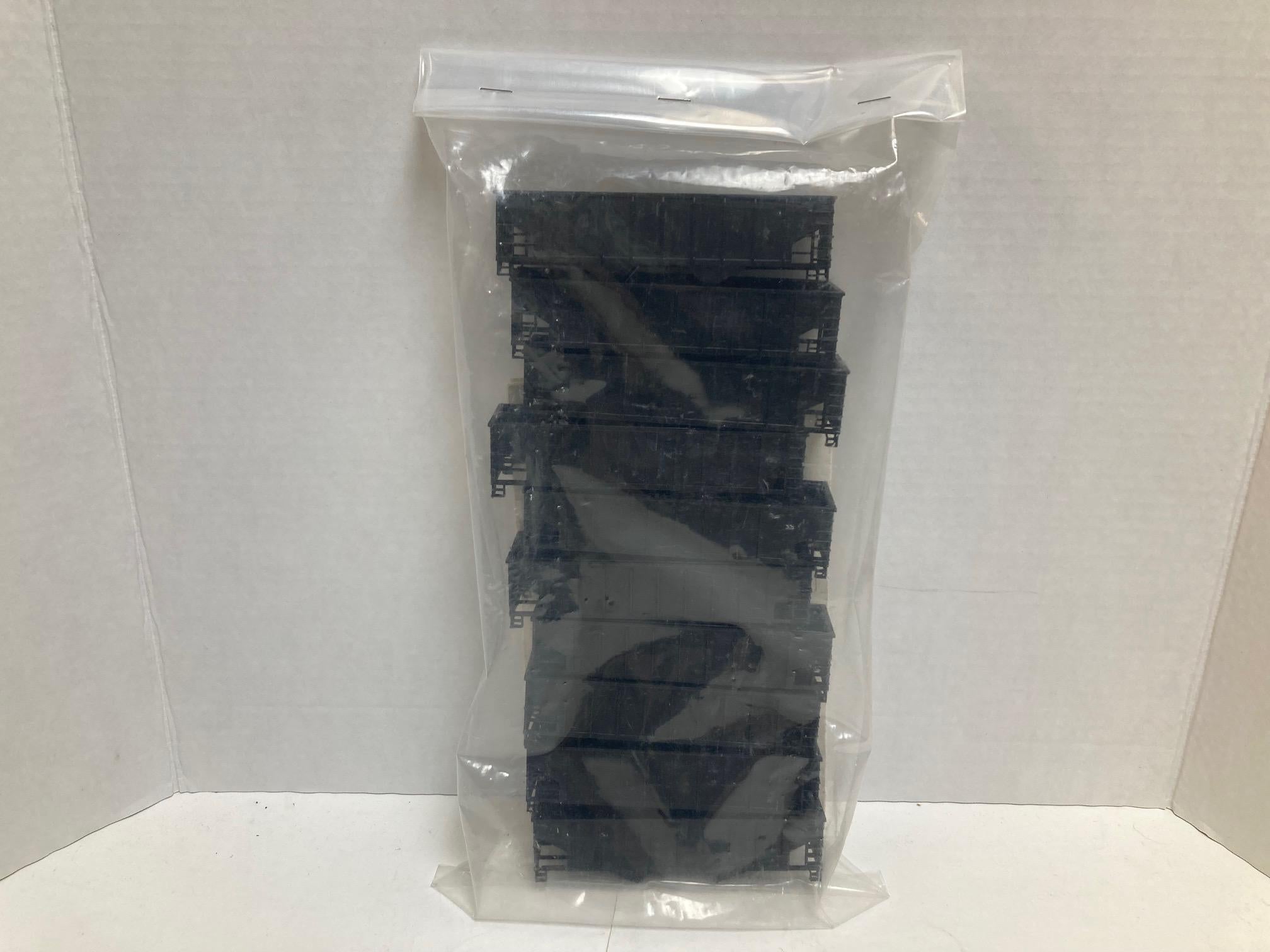 Train Miniature 2-Bay Rib-Side Black Undecorated Hopper Shells HO Scale (10 pack)