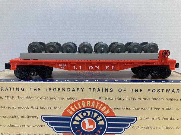 Lionel Post War 6262 Red Flatcar with Wheel Load (6-19451) 1998