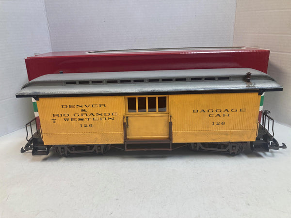 LGB 3084 D&RGW Denver & Rio Grande Western Boxcar – G‑Scale, Pre-Owned Very Good, Weathered
