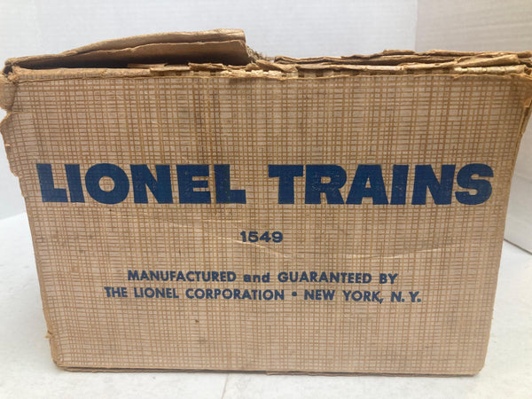 Lionel Trains Vintage 1549 Three-Car Work Train Set 1956 Serviced & Tested: 1615 Steam, Tender, Flat Car, Crane, Caboose, Track and transformer