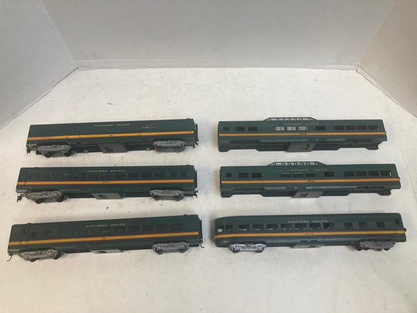COMPLETE Lot of 6 Athearn Blue Box HO Northern Pacific Passenger Cars - 2 Kits + 4 Built
