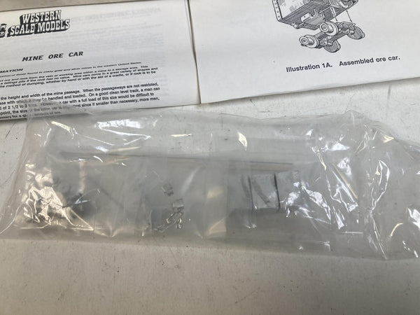 Western Scale Models M-1 O Scale Working Mine Ore Cars & Figures Kit - Unbuilt