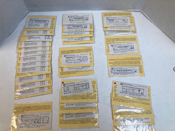 30 Lot Herald King HO Scale Decals - Southern Railway & PRR - New Old Stock
