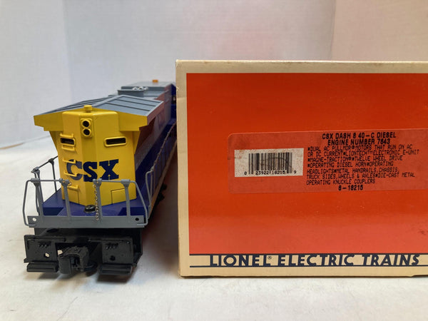 Lionel 6-18215 CSX Dash 8-40C Diesel #7643 - Conventional - O Gauge - Excellent