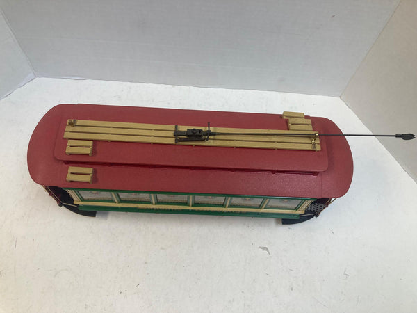 Bachmann G Scale Christmas Trolley #93940 “Season’s Greetings” w/ Santa Onboard – Good Condition No Box