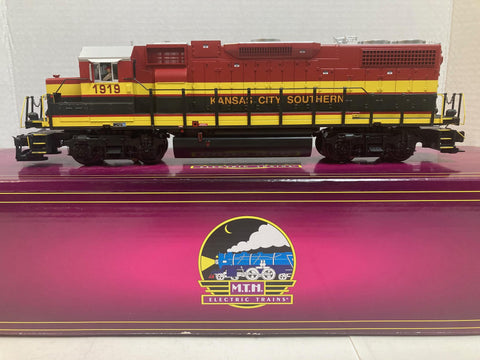 MTH Kansas City Southern GP38-2 Diesel Engine O Scale w/Proto-Sound 3.0 Hi-Rail Wheels #1919 (20-20487-1)