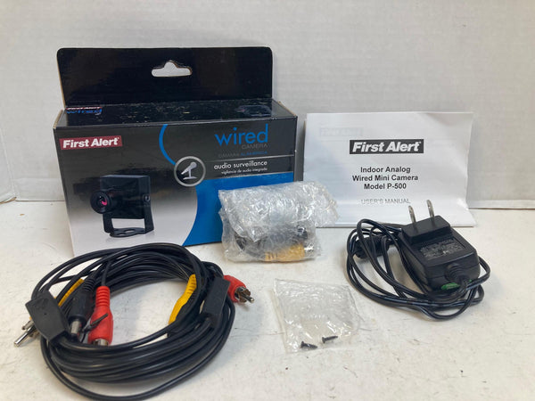 First Alert P-500 Wired Mini Surveillance Camera w/ Audio – S23-2636-000 – Pre-Owned Tested