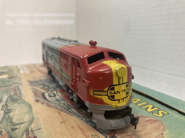 Marx HO Train Set VINTAGE IN ORIGINAL BOX. F3 Santa fe engine w/4 cars and caboose (63452)