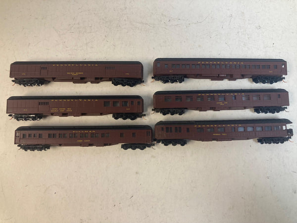 Rivarossi/Arnold N-Scale Heavyweight Pennsylvania 6 Car Passenger Set w/Miro-train couplers & Trucks Complete Set
