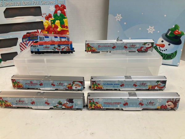 Kato 106-2016 + 106-2016A Operation North Pole Christmas Train | 1 Loco w/ Factory DCC + 5 Cars | N Scale