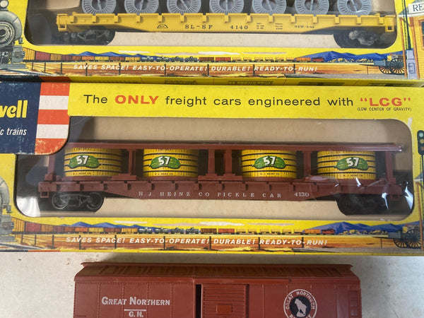 Vintage Revell HO 3-Car Lot - Heinz Pickle, Frisco Cable Reel, GN Boxcar - VG