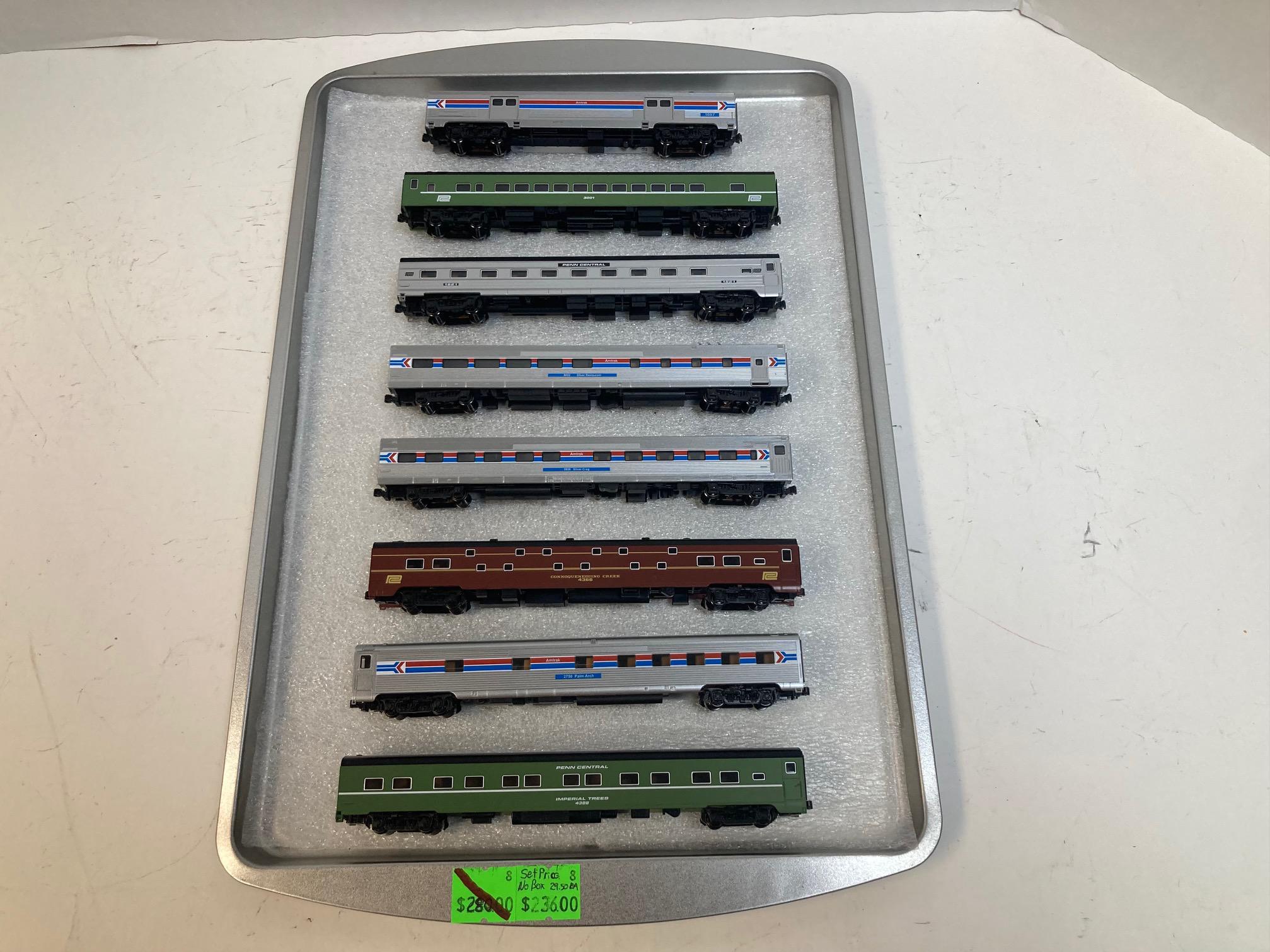 N Scale Kato 106-1971 Amtrak Rainbow Era 8-Car Passenger Car Set – Brand New – Box Missing