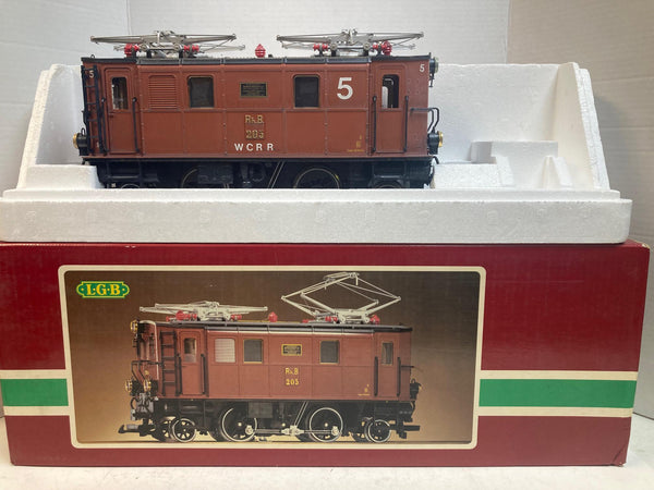 LGB 2045 “W.C.R.R” #205-5 — Custom Weathered RhB GE 2/4 Electric (Amazing Finish, Missing top side piece & light out))