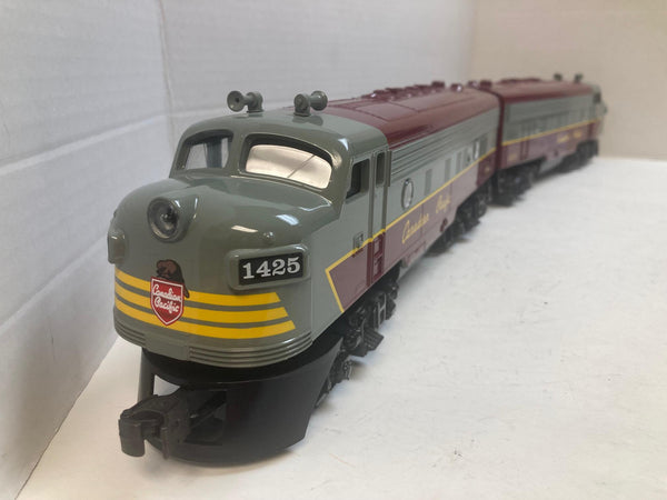 Williams Canadian Pacific F-7 AA Set #1420 Powered + #1425 Dummy — O-Gauge Diesel Pair - No Sound