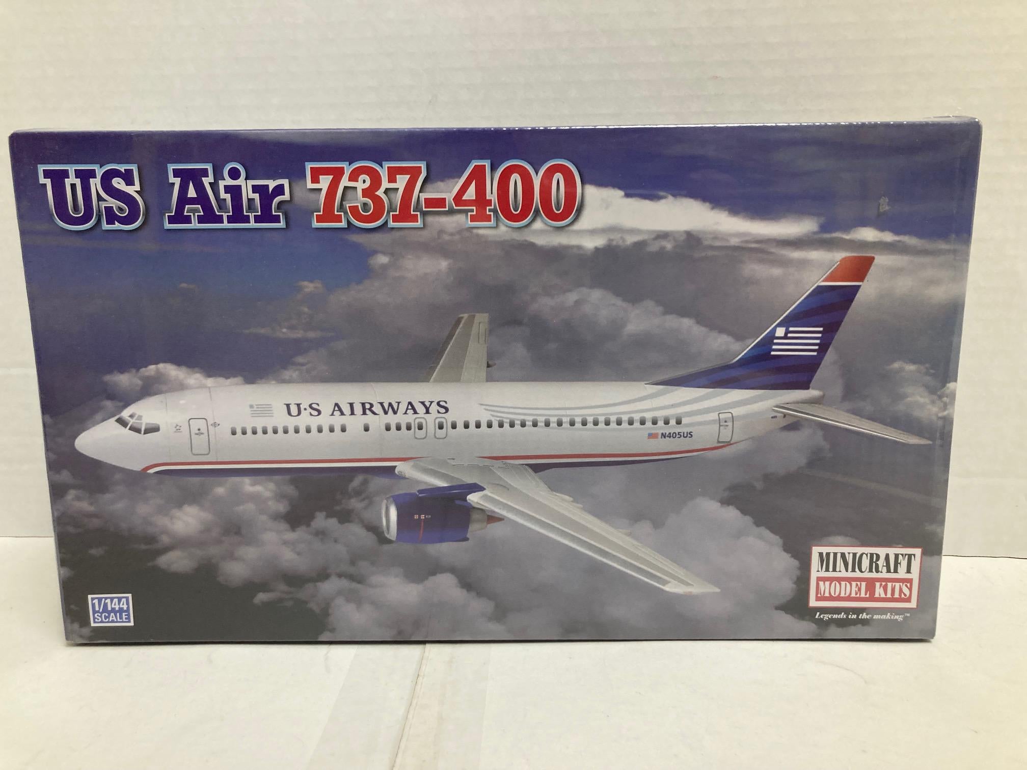 MiniCraft US Airways  Model Airplane Kit 1/144 scale (737-400) 1998