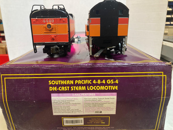 MTH 20-3029-1 Southern Pacific 4-8-4 GS-4 Daylight Steam Loco & Tender w/ Proto-Sound