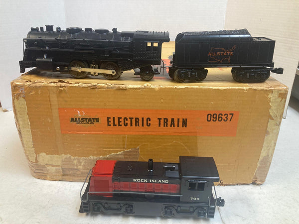 Rare Vintage Marx Allstate 09637 SEARS DOUBLE SET | 1666 Steam & RI Switcher