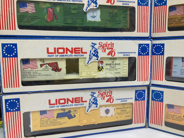 Lionel "Spirit of '76" BiCentennial Set: Engine W/13 State Box Cars+Caboose (1776, 7600-7613)