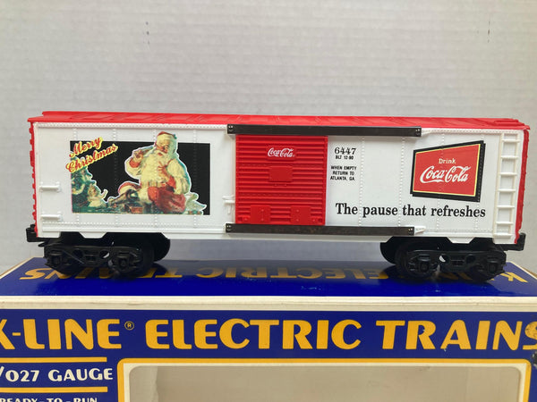 K-Line Coca-Cola Historical Christmas Boxcar K-6447 – O Gauge – Pre-Owned Good Condition