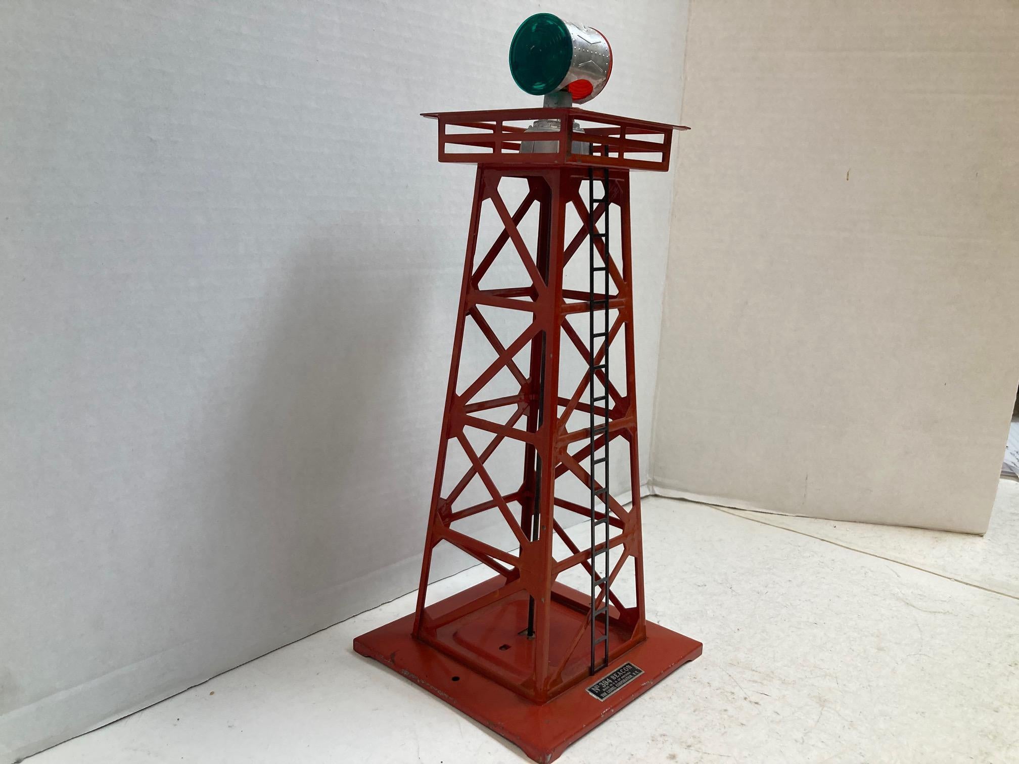 Lionel Postwar No. 394 RED Rotary Beacon Tower *As Is*