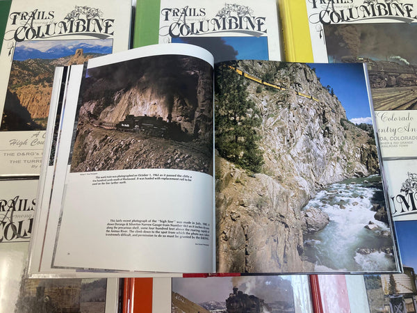 Lot of 7 Trail Among the Columbine Hardcover Books by Dick Dixon 1986–1996 Railroad History