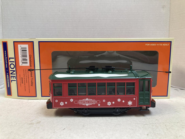 Lionel 2535060 O Gauge Christmas Lighted Trolley "Christmas Express" Like New