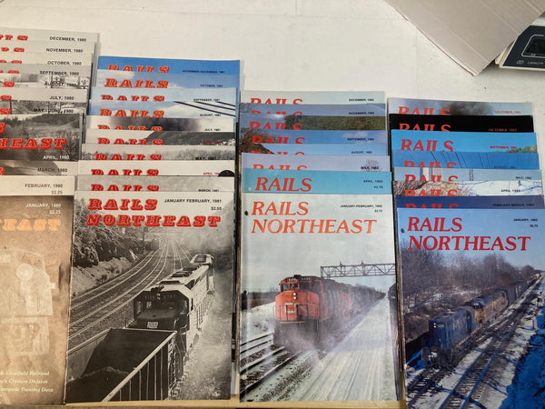 Rails Northeast Magazine Lot of 37 Issues – 1980–1983 – Railfan / Railroad History Magazines (2 Complete Years)