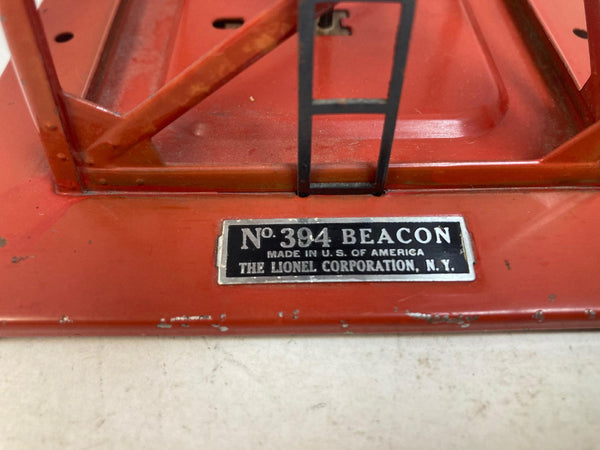 Lionel Postwar No. 394 RED Rotary Beacon Tower *As Is*